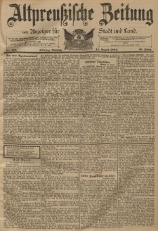 Altpreussische Zeitung, Nr. 188 Dienstag 14 August 1894, 46. Jahrgang