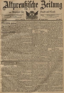 Altpreussische Zeitung, Nr. 195 Mittwoch 22 August 1894, 46. Jahrgang