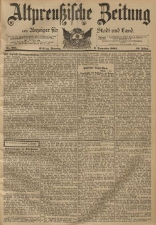 Altpreussische Zeitung, Nr. 205 Sonntag 2 September 1894, 46. Jahrgang