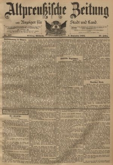 Altpreussische Zeitung, Nr. 207 Mittwoch 5 September 1894, 46. Jahrgang