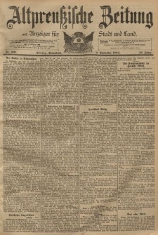Altpreussische Zeitung, Nr. 210 Sonnabend 8 September 1894, 46. Jahrgang