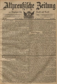 Altpreussische Zeitung, Nr. 212 Dienstag 11 September 1894, 46. Jahrgang