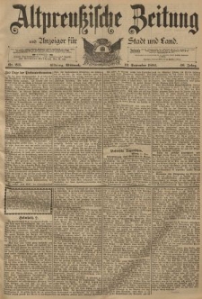 Altpreussische Zeitung, Nr. 213 Mittwoch 12 September 1894, 46. Jahrgang