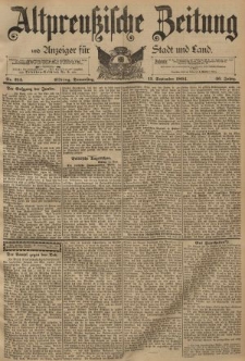 Altpreussische Zeitung, Nr. 214 Donnerstag 13 September 1894, 46. Jahrgang