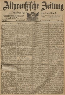 Altpreussische Zeitung, Nr. 217 Sonntag 16 September 1894, 46. Jahrgang