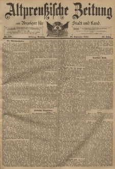 Altpreussische Zeitung, Nr. 218 Dienstag 18 September 1894, 46. Jahrgang