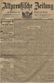 Altpreussische Zeitung, Nr. 221 Freitag 21 September 1894, 46. Jahrgang