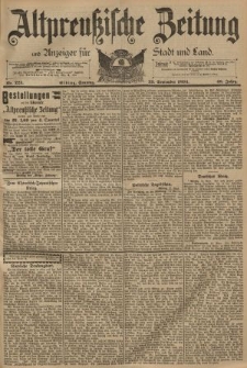 Altpreussische Zeitung, Nr. 223 Sonntag 23 September 1894, 46. Jahrgang