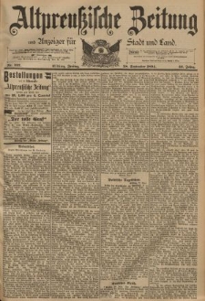 Altpreussische Zeitung, Nr. 227 Freitag 28 September 1894, 46. Jahrgang