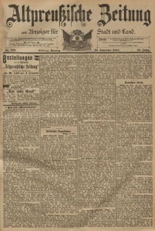 Altpreussische Zeitung, Nr. 229 Sonntag 30 September 1894, 46. Jahrgang