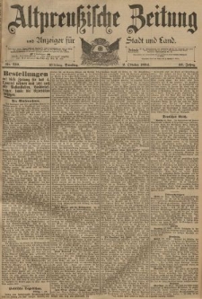 Altpreussische Zeitung, Nr. 230 Dienstag 2 Oktober 1894, 46. Jahrgang
