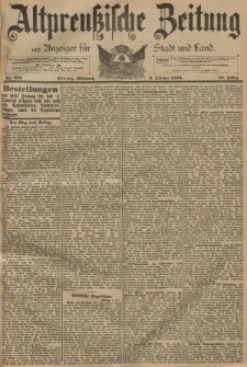 Altpreussische Zeitung, Nr. 231 Mittwoch 3 Oktober 1894, 46. Jahrgang