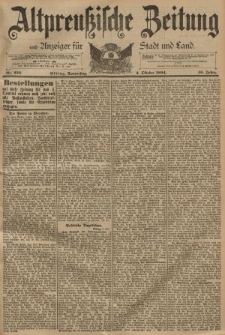 Altpreussische Zeitung, Nr. 232 Donnerstag 4 Oktober 1894, 46. Jahrgang