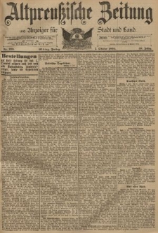 Altpreussische Zeitung, Nr. 233 Freitag 5 Oktober 1894, 46. Jahrgang