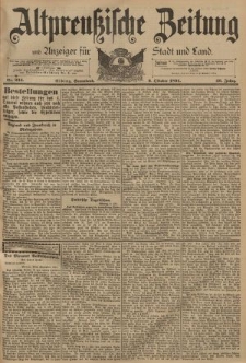 Altpreussische Zeitung, Nr. 234 Sonnabend 6 Oktober 1894, 46. Jahrgang