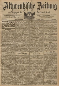 Altpreussische Zeitung, Nr. 235 Sonntag 7 Oktober 1894, 46. Jahrgang