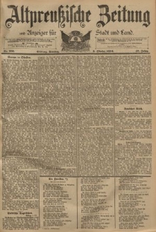Altpreussische Zeitung, Nr. 236 Dienstag 9 Oktober 1894, 46. Jahrgang