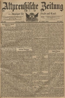 Altpreussische Zeitung, Nr. 242 Dienstag 16 Oktober 1894, 46. Jahrgang