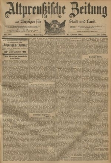 Altpreussische Zeitung, Nr. 250 Donnerstag 25 Oktober 1894, 46. Jahrgang