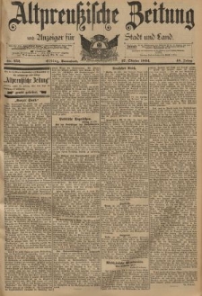 Altpreussische Zeitung, Nr. 252 Sonnabend 27 Oktober 1894, 46. Jahrgang