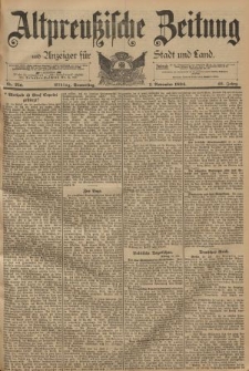 Altpreussische Zeitung, Nr. 256 Donnerstag 1 November 1894, 46. Jahrgang