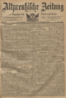 Altpreussische Zeitung, Nr. 257 Freitag 2 November 1894, 46. Jahrgang