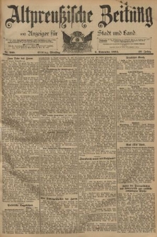 Altpreussische Zeitung, Nr. 260 Dienstag 6 November 1894, 46. Jahrgang