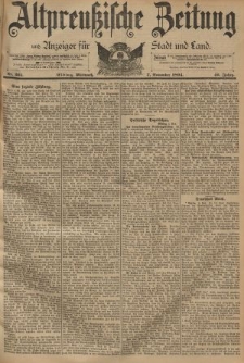 Altpreussische Zeitung, Nr. 261 Mittwoch 7 November 1894, 46. Jahrgang