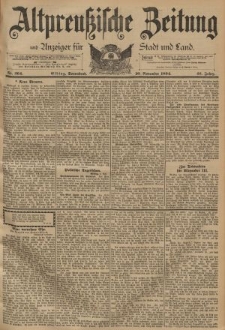Altpreussische Zeitung, Nr. 264 Sonnabend 10 November 1894, 46. Jahrgang