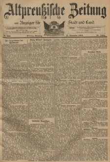 Altpreussische Zeitung, Nr. 265 Sonntag 11 November 1894, 46. Jahrgang