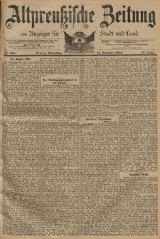 Altpreussische Zeitung, Nr. 268 Donnerstag 15 November 1894, 46. Jahrgang