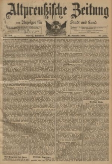 Altpreussische Zeitung, Nr. 270 Sonnabend 17 November 1894, 46. Jahrgang