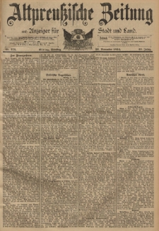 Altpreussische Zeitung, Nr. 272 Dienstag 20 November 1894, 46. Jahrgang