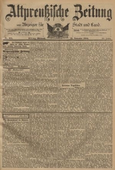 Altpreussische Zeitung, Nr. 273 Mittwoch 21 November 1894, 46. Jahrgang