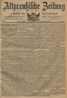 Altpreussische Zeitung, Nr. 274 Freitag 23 November 1894, 46. Jahrgang