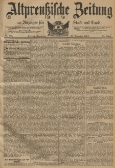 Altpreussische Zeitung, Nr. 275 Sonnabend 24 November 1894, 46. Jahrgang