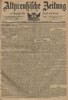 Altpreussische Zeitung, Nr. 276 Sonntag 25 November 1894, 46. Jahrgang