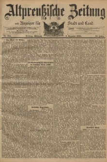 Altpreussische Zeitung, Nr. 284 Mittwoch 5 Dezember 1894, 46. Jahrgang