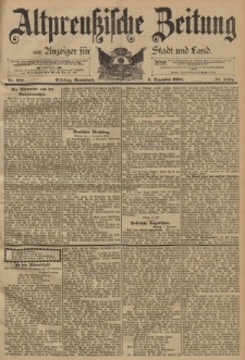 Altpreussische Zeitung, Nr. 287 Sonnabend 8 Dezember 1894, 46. Jahrgang