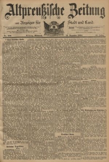 Altpreussische Zeitung, Nr. 290 Mittwoch 12 Dezember 1894, 46. Jahrgang