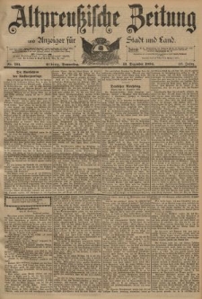 Altpreussische Zeitung, Nr. 291 Donnerstag 13 Dezember 1894, 46. Jahrgang