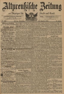 Altpreussische Zeitung, Nr. 297 Donnerstag 20 Dezember 1894, 46. Jahrgang