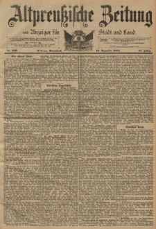 Altpreussische Zeitung, Nr. 299 Sonnabend 22 Dezember 1894, 46. Jahrgang