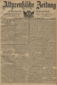 Altpreussische Zeitung, Nr. 301 Dienstag 25 Dezember 1894, 46. Jahrgang