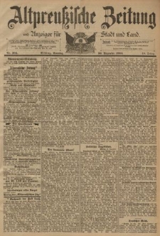 Altpreussische Zeitung, Nr. 304 Sonntag 30 Dezember 1894, 46. Jahrgang