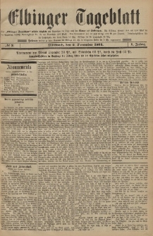Elbinger Tageblatt, Nr. 2 Mittwoch 3 Dezember 1884 1. Jahrgang