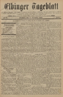 Elbinger Tageblatt, Nr. 14 Mittwoch 17 Dezember 1884 1. Jahrgang