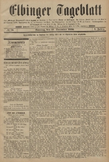 Elbinger Tageblatt, Nr. 18 Sonntag 21 Dezember 1884 1. Jahrgang