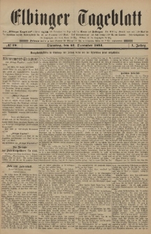 Elbinger Tageblatt, Nr. 19 Dienstag 23 Dezember 1884 1. Jahrgang