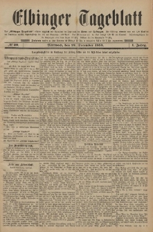 Elbinger Tageblatt, Nr. 20 Mittwoch 24 Dezember 1884 1. Jahrgang